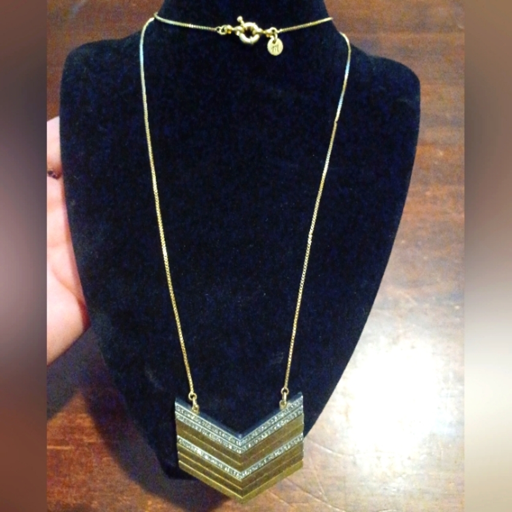 Madewell Elegant Gold and Silver Chevron Necklace